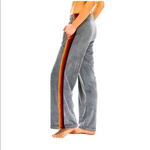 AN Heather gray wide leg velour classic sweatpants